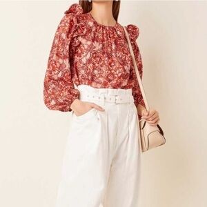 Ulla Johnson Medine Blouse in Coral